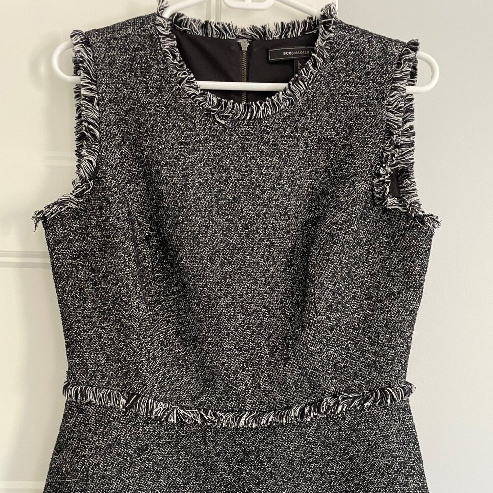 BCBGMAXAZRIA Tweed Peplum Top
